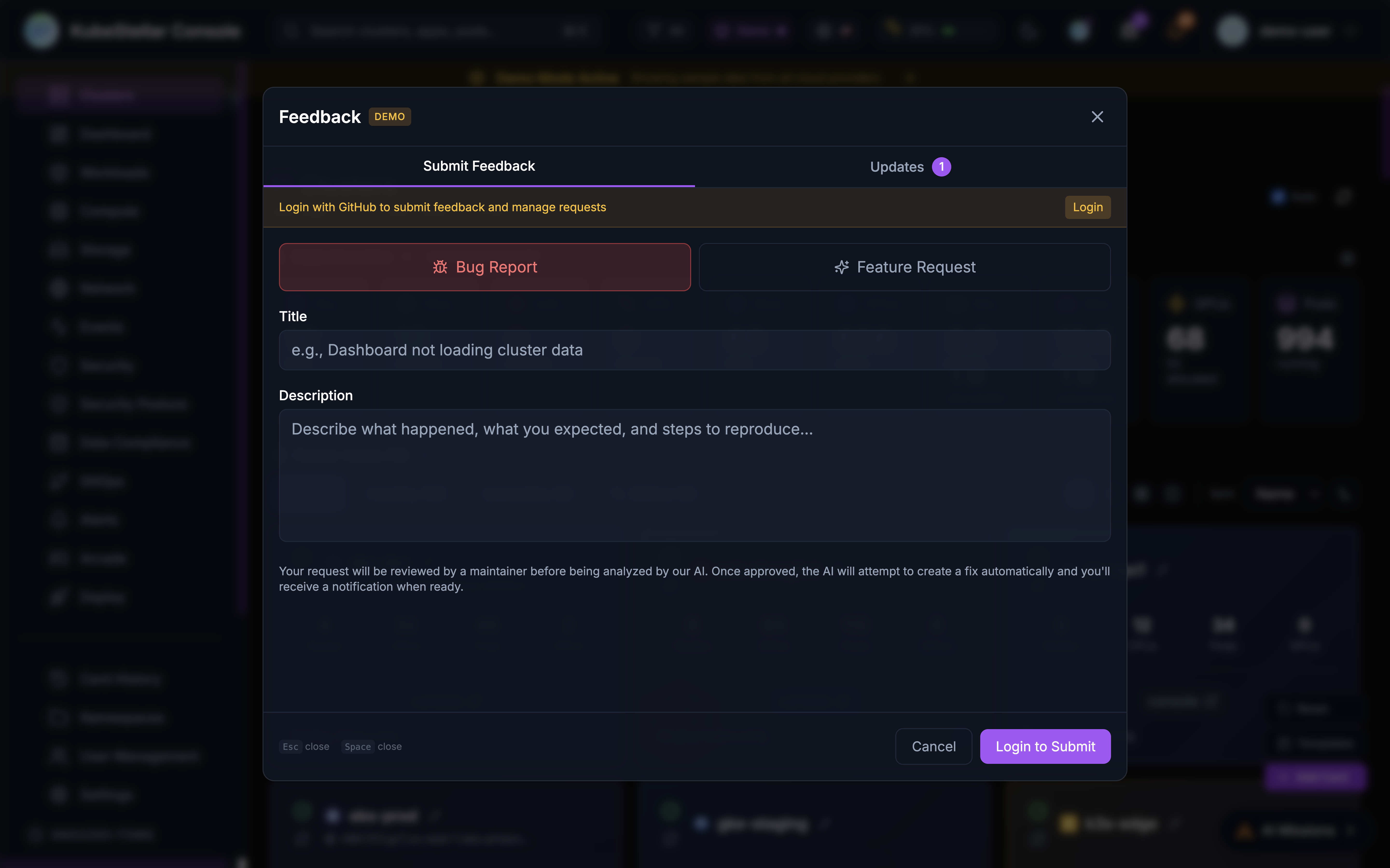 Feedback Dialog